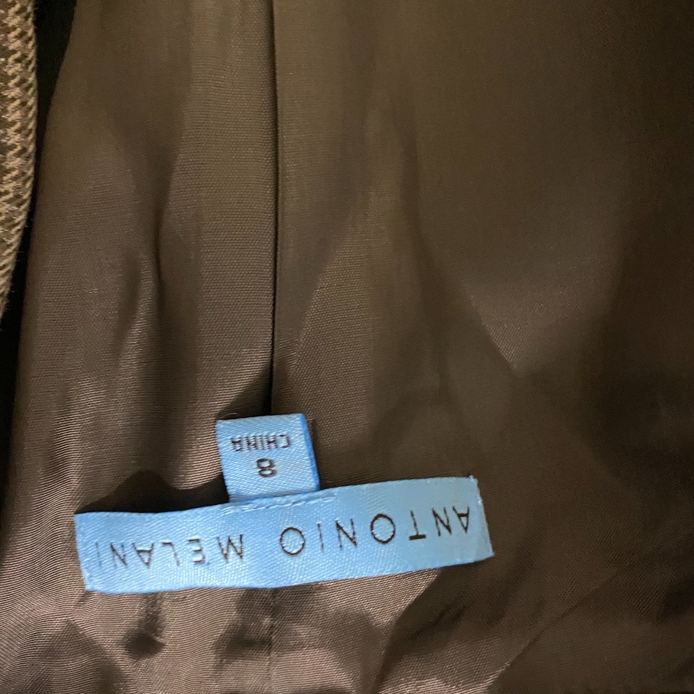 ANTONIO MELANI Brown Checked Tailored Blazer - Picture 7 of 8